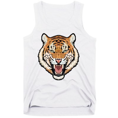 Funny Growling Mouth Open Bengal Tiger Tank Top