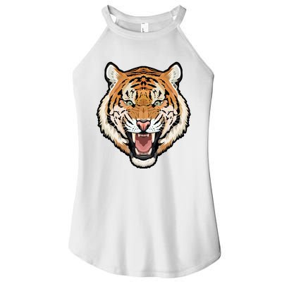 Funny Growling Mouth Open Bengal Tiger Women’s Perfect Tri Rocker Tank