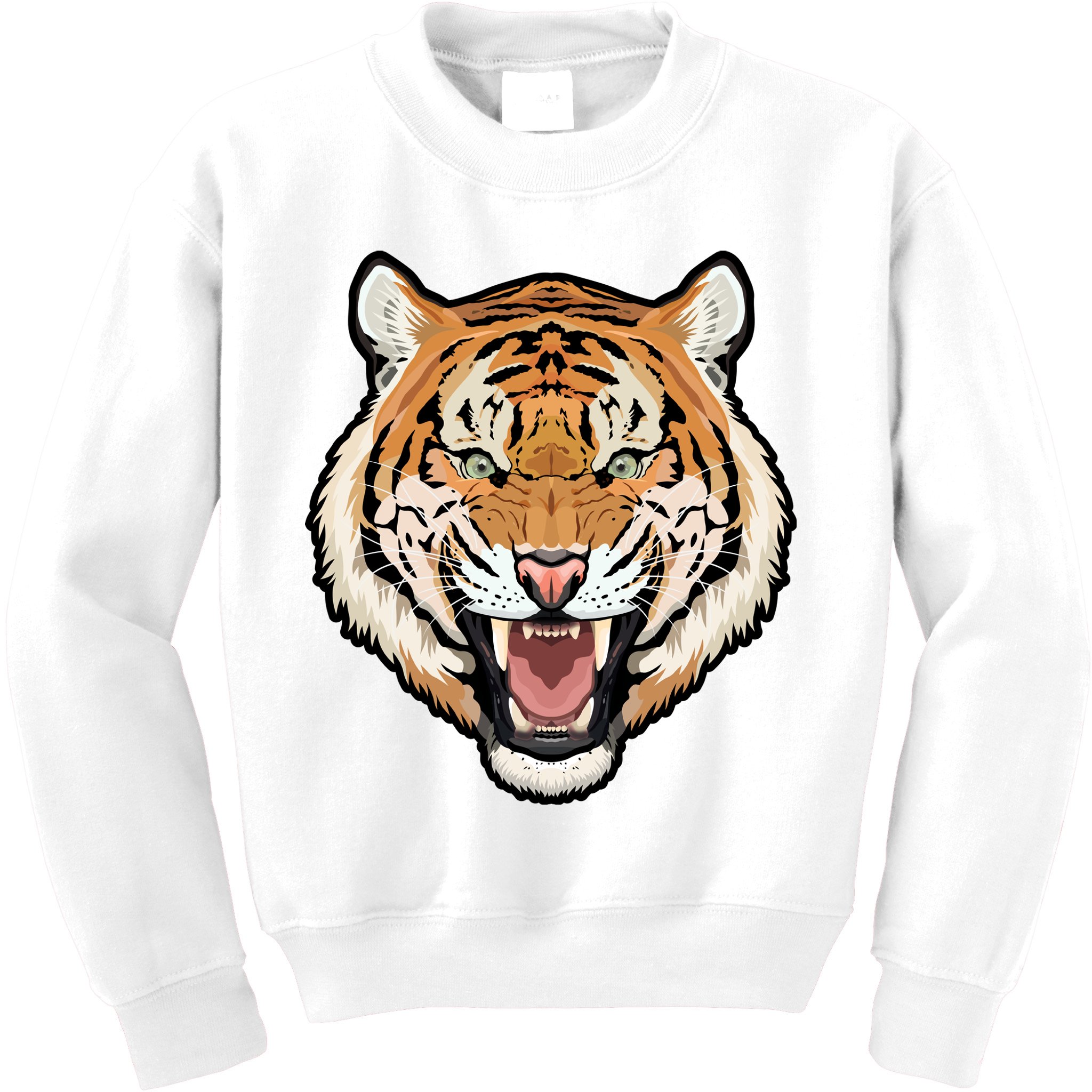 Funny Growling Mouth Open Bengal Tiger Kids Sweatshirt
