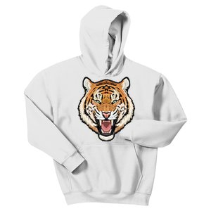 Funny Growling Mouth Open Bengal Tiger Kids Hoodie