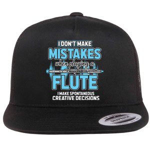 Flutist Gifts Musician Musical Instrument Flute Flat Bill Trucker Hat