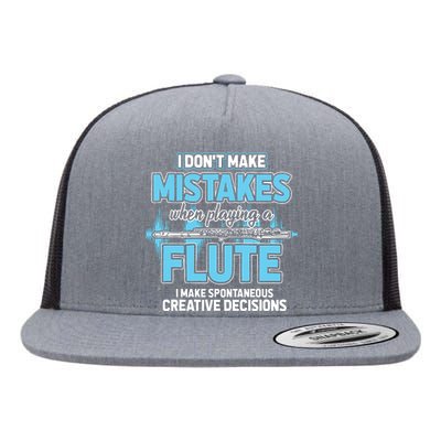 Flutist Gifts Musician Musical Instrument Flute Flat Bill Trucker Hat