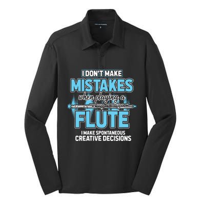 Flutist Gifts Musician Musical Instrument Flute Silk Touch Performance Long Sleeve Polo