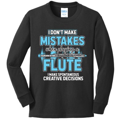 Flutist Gifts Musician Musical Instrument Flute Kids Long Sleeve Shirt