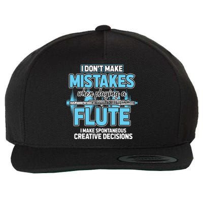 Flutist Gifts Musician Musical Instrument Flute Wool Snapback Cap