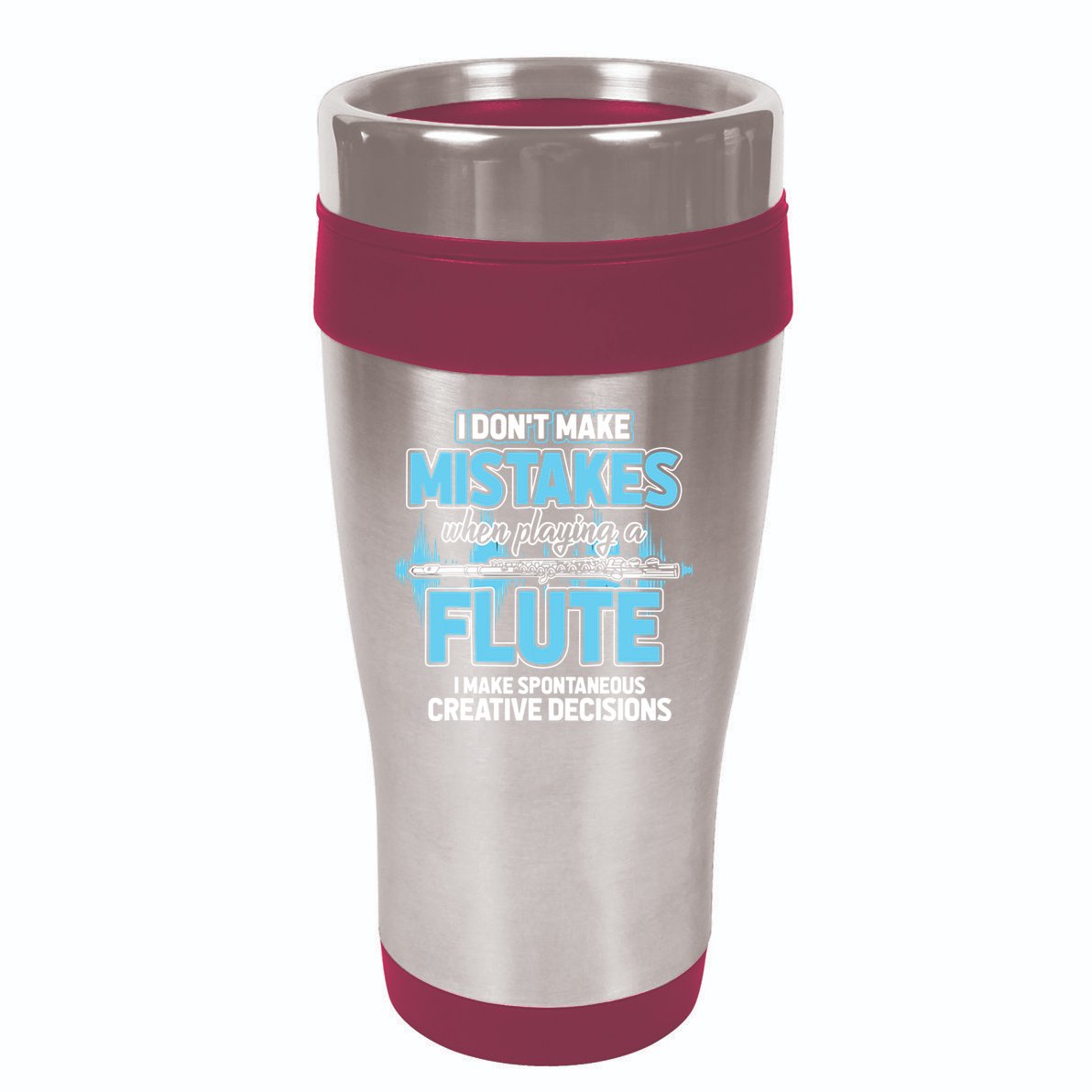 Flutist Gifts Musician Musical Instrument Flute 16oz Travel Tumbler