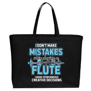 Flutist Gifts Musician Musical Instrument Flute Cotton Canvas Jumbo Tote