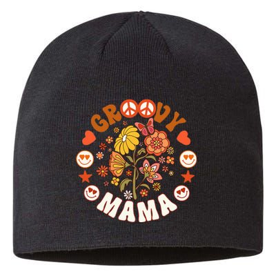 Funny Groovy Mama Groovy Birthday Matching Birthday Party Sustainable Beanie