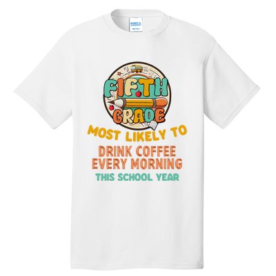 Fifth Grade Most Likely To Drink Coffee Every Morning Tall T-Shirt