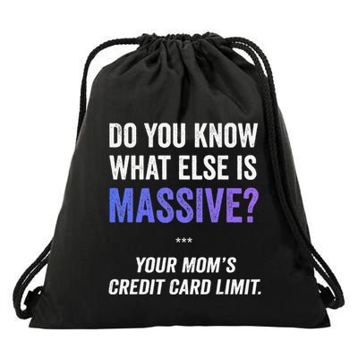 Funny Gaming Meme Massive Credit Card Limit Your Mom Drawstring Bag