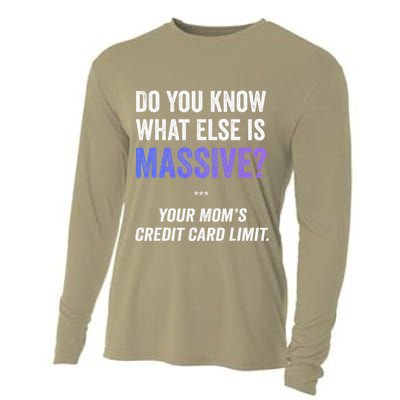 Funny Gaming Meme Massive Credit Card Limit Your Mom Cooling Performance Long Sleeve Crew