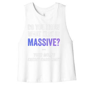 Funny Gaming Meme Massive Credit Card Limit Your Mom Women's Racerback Cropped Tank