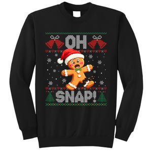 Funny Gingerbread Man Oh Snap Christmas Ugly Xmas Sweater Sweatshirt