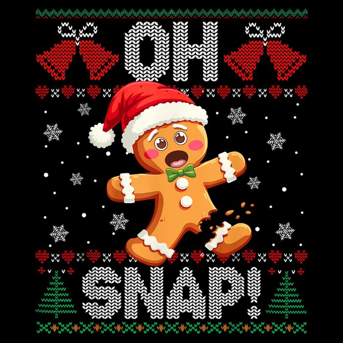 Funny Gingerbread Man Oh Snap Christmas Ugly Xmas Sweater 16 in Basic Backpack