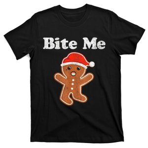 Funny Gingerbread Man Bite Me Christmas Cookie Costume T-Shirt