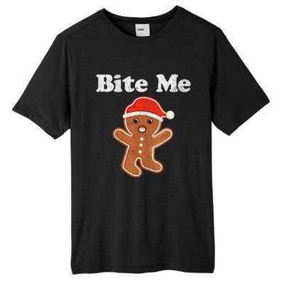 Funny Gingerbread Man Bite Me Christmas Cookie Costume Tall Fusion ChromaSoft Performance T-Shirt