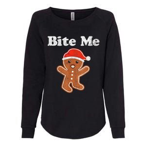 Funny Gingerbread Man Bite Me Christmas Cookie Costume Womens California Wash Sweatshirt