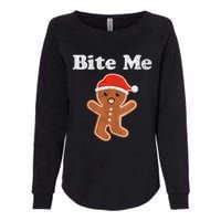 Funny Gingerbread Man Bite Me Christmas Cookie Costume Womens California Wash Sweatshirt