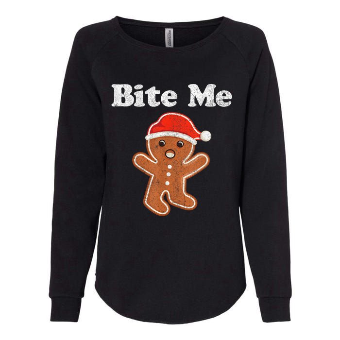 Funny Gingerbread Man Bite Me Christmas Cookie Costume Womens California Wash Sweatshirt