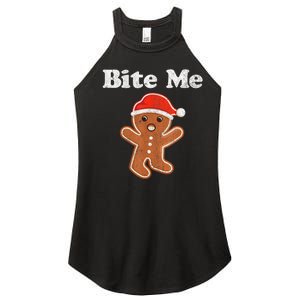 Funny Gingerbread Man Bite Me Christmas Cookie Costume Women's Perfect Tri Rocker Tank