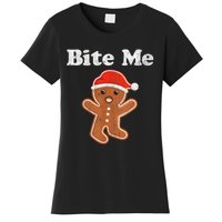 Funny Gingerbread Man Bite Me Christmas Cookie Costume Women's T-Shirt