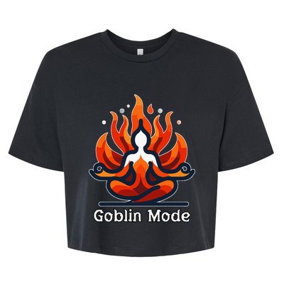 Funny Goblin Mode Spiritual Meditation Awakening Zen Buddha Bella+Canvas Jersey Crop Tee