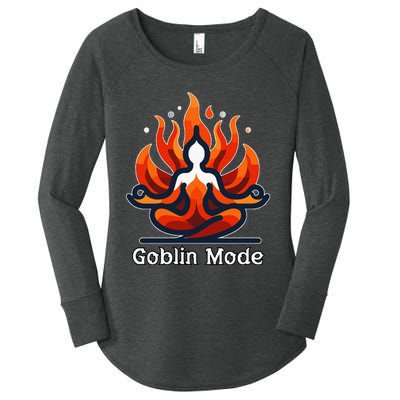 Funny Goblin Mode Spiritual Meditation Awakening Zen Buddha Women's Perfect Tri Tunic Long Sleeve Shirt