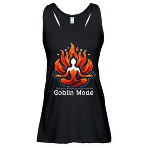 Funny Goblin Mode Spiritual Meditation Awakening Zen Buddha Ladies Essential Flowy Tank