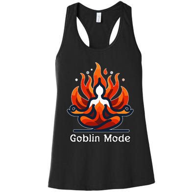 Funny Goblin Mode Spiritual Meditation Awakening Zen Buddha Women's Racerback Tank