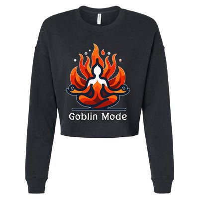 Funny Goblin Mode Spiritual Meditation Awakening Zen Buddha Cropped Pullover Crew