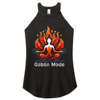 Funny Goblin Mode Spiritual Meditation Awakening Zen Buddha Women's Perfect Tri Rocker Tank