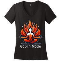 Funny Goblin Mode Spiritual Meditation Awakening Zen Buddha Women's V-Neck T-Shirt