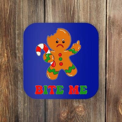 Funny Gingerbread Man Bite Me Christmas Cookie Costume Cute Coaster