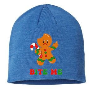 Funny Gingerbread Man Bite Me Christmas Cookie Costume Cute Sustainable Beanie