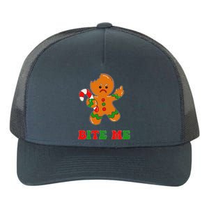 Funny Gingerbread Man Bite Me Christmas Cookie Costume Cute Yupoong Adult 5-Panel Trucker Hat