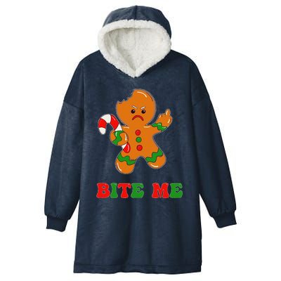 Funny Gingerbread Man Bite Me Christmas Cookie Costume Cute Hooded Wearable Blanket