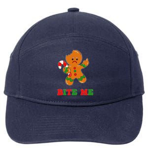 Funny Gingerbread Man Bite Me Christmas Cookie Costume Cute 7-Panel Snapback Hat