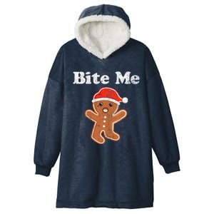 Funny Gingerbread Man Bite Me Christmas Cookie Costume Hooded Wearable Blanket