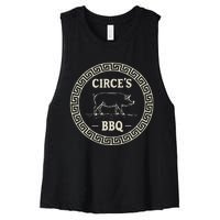 Funny Greek Mythology CirceS Bbq The Odyssey Women's Racerback Cropped Tank