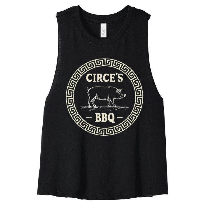 Funny Greek Mythology CirceS Bbq The Odyssey Women's Racerback Cropped Tank