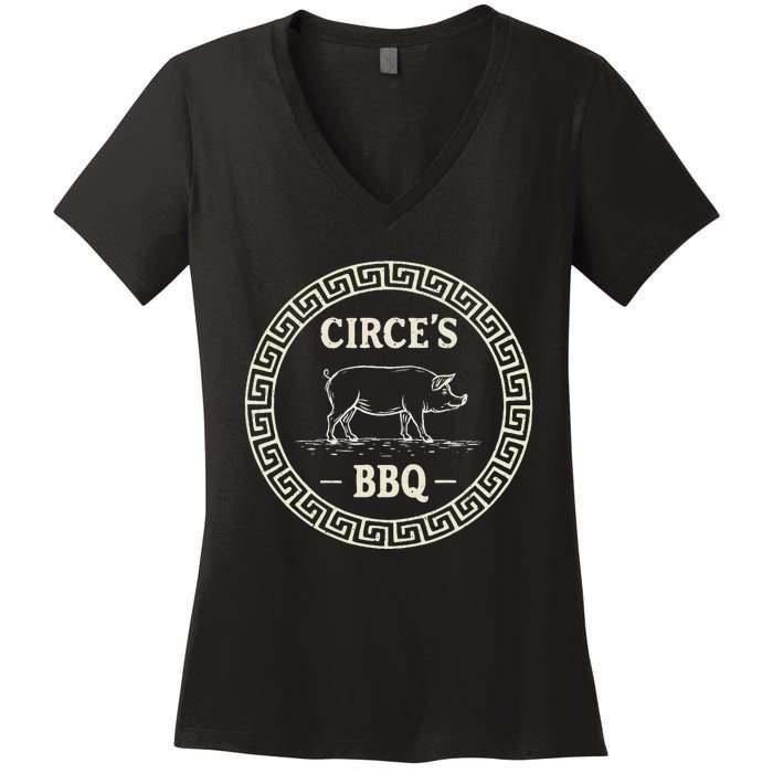 Funny Greek Mythology CirceS Bbq The Odyssey Women's V-Neck T-Shirt