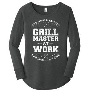 Funny Grill Master BBQ Chef Smoked Meat Lover Gift Barbecue Women's Perfect Tri Tunic Long Sleeve Shirt