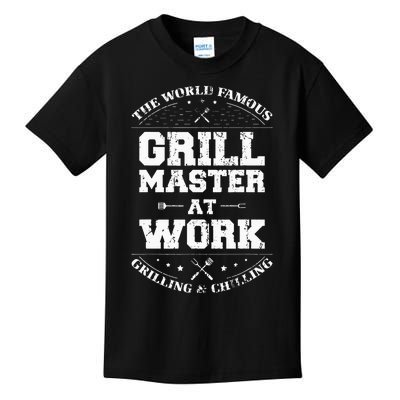 Funny Grill Master BBQ Chef Smoked Meat Lover Gift Barbecue Kids T-Shirt