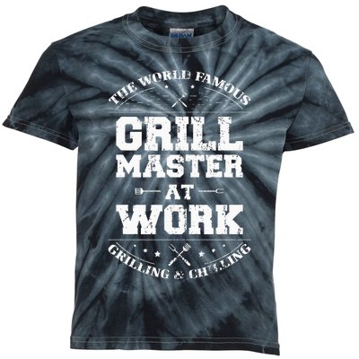 Funny Grill Master BBQ Chef Smoked Meat Lover Gift Barbecue Kids Tie-Dye T-Shirt