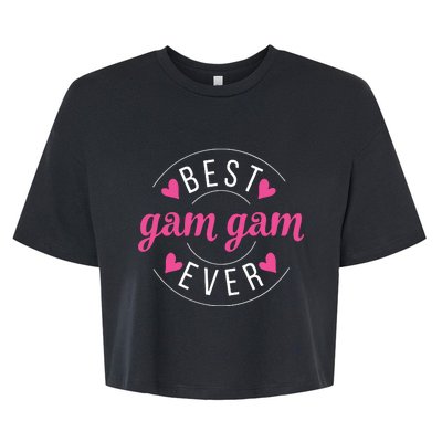 Funny Grandma Mothers Day For The Best Gam Gam Ever VNeck Bella+Canvas Jersey Crop Tee