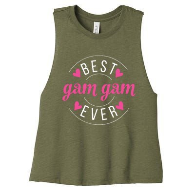 Funny Grandma Mothers Day For The Best Gam Gam Ever VNeck Women's Racerback Cropped Tank