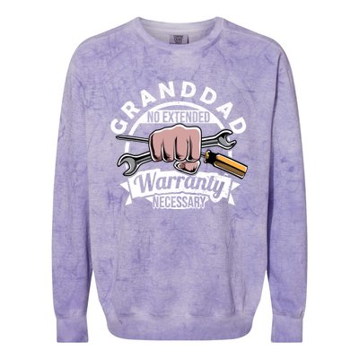 Funny Granddad Mr Fix It Handy My Tools Mechanic Grandpa Gift Colorblast Crewneck Sweatshirt