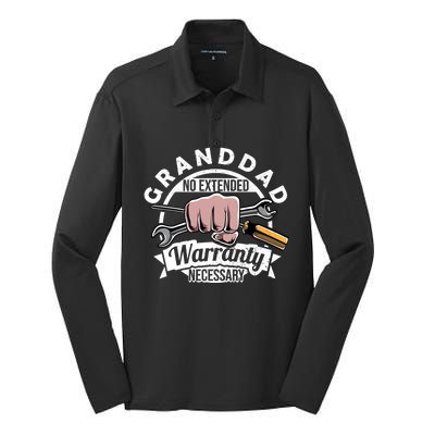 Funny Granddad Mr Fix It Handy My Tools Mechanic Grandpa Gift Silk Touch Performance Long Sleeve Polo