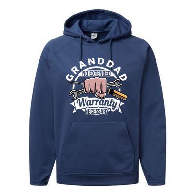 Funny Granddad Mr Fix It Handy My Tools Mechanic Grandpa Gift Performance Fleece Hoodie