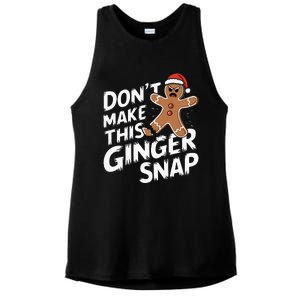 Fun Gingerbread Man Christmas & Graphic Ladies PosiCharge Tri-Blend Wicking Tank